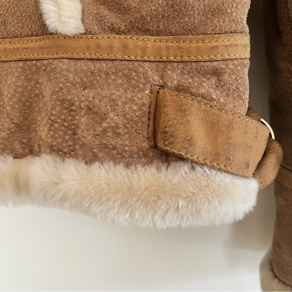 *SOLD* Vintage Y2K Leather Bomber Jacket w/ Faux Shearling … - Picture 13 of 13